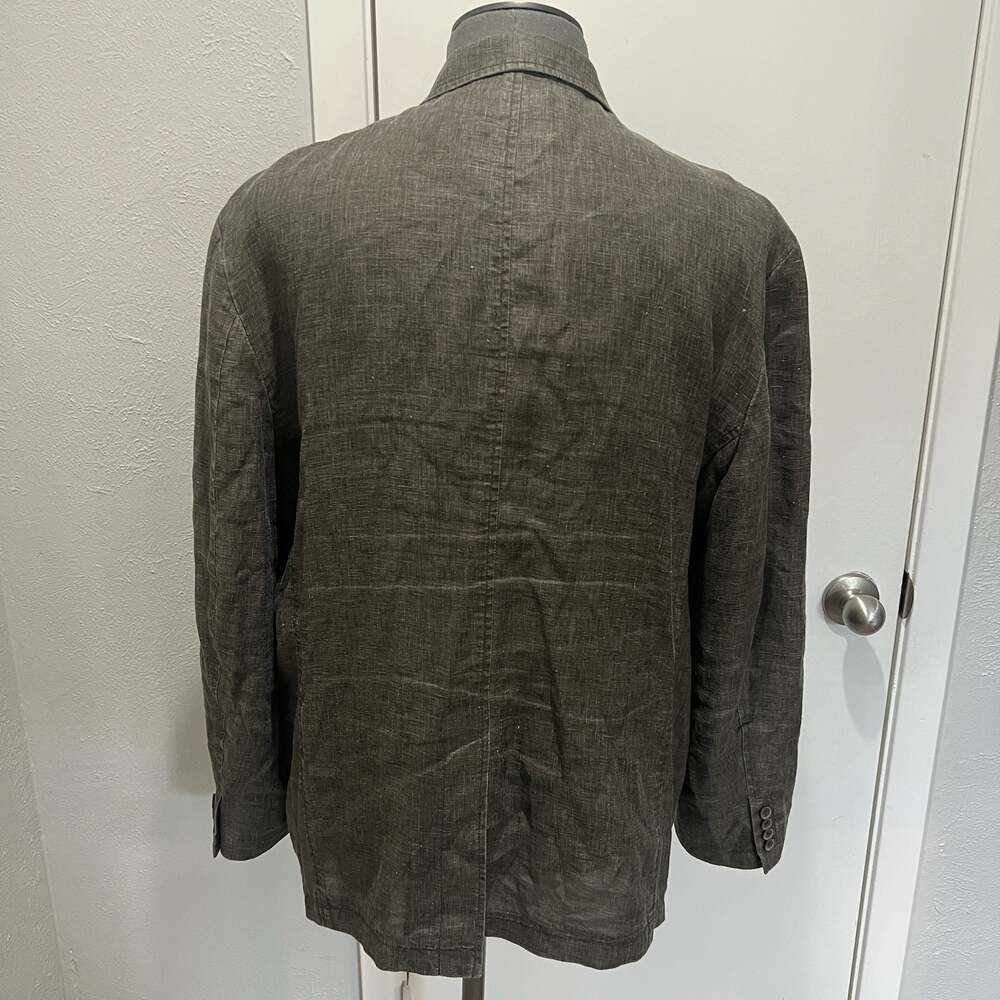 Alfani Men's 100% Linen Two-Button Blazer Jacket Size XL, Brown/Grey Txture - Picture 2 of 11
